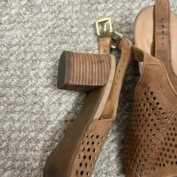 Franco sarto brown heels peep toe sandals size 10 - Picture 4 of 11